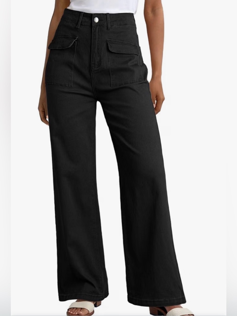 NWT Dokotoo Cargo Baggy Wide Leg high waisted stretch pants, size 6